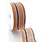 2 1/2" Wired Ribbon Halloween Orange/Black/White Stripes Burlap 25 Yards